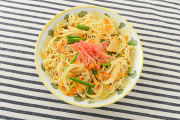 沖縄料理の素麺チャンプルー 