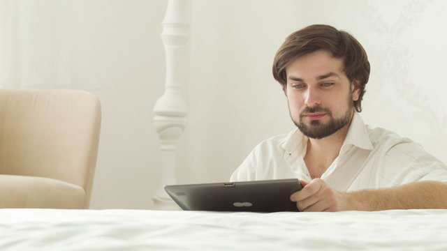 Man working with tablet