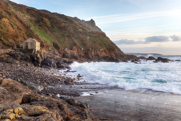 Fototapeta na wymiar Stormy Sea at Priest's Cove