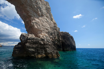 Fototapeta na wymiar Blue caves on Zakynthos island, Greece 
