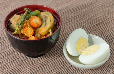 Red Curry and Coconut Milk with Boiled Egg