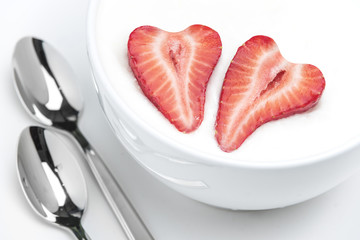 Heart shaped strawberries