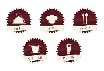 Labels set. Elements of corporate identity, food and drink