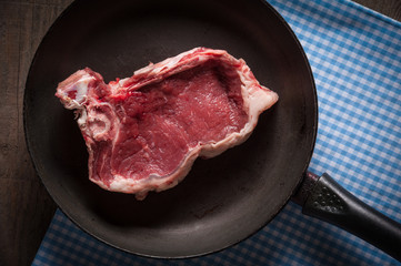 Piece of meat in pan