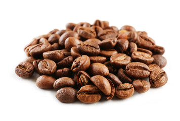 Coffee beans isolated on white