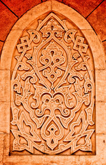 Ornamental carvings colorful wall