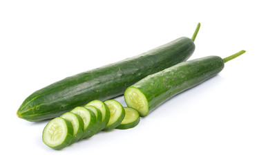 fresh cucumbers isolated on white background