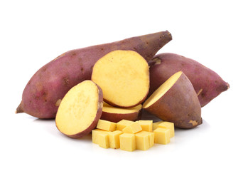 sweet potato on the white background