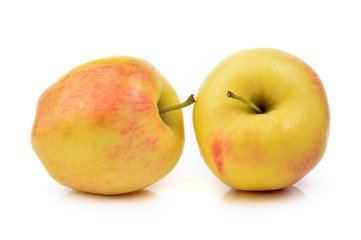 ripe apple on white background