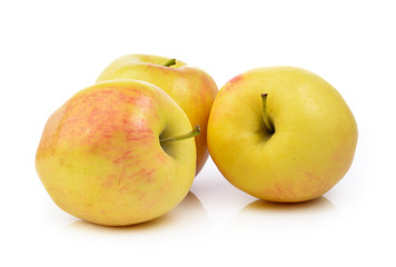  ripe apple on white background