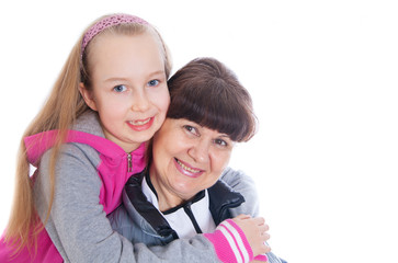 Senior lady with granddaughter portrait