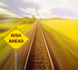 "RISK AHEAD" sign - Business concept