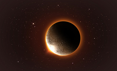  full lunar eclipse Elements of this image furnished by NASA - obrazy, fototapety, plakaty