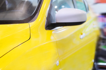 The image of a taxi yellow cab