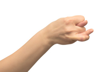 Isolated image with human hand shows gestures
