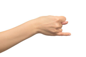 Isolated image with human hand shows gestures