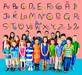 Obraz premium English Alphabet Letters Number Education Concept