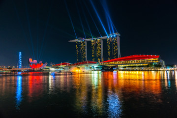 Singapore city skyline.