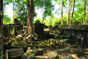 Ruins of Angkor Koh Ker Temple in Cambodia