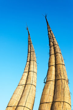 Fototapeta Reed Boats in Huanchaco, Peru
