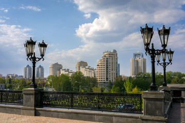 Fototapeta na wymiar Yekaterinburg town throw the street lights