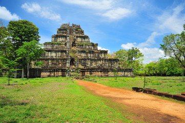 Ruins of Angkor Koh Ker Temple in Cambodia