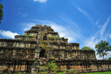 Ruins of Angkor Koh Ker Temple in Cambodia