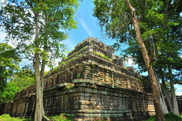 Ruins of Angkor Koh Ker Temple in Cambodia