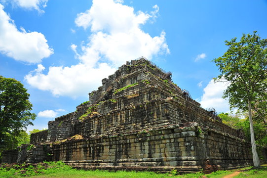 Ruins of Angkor Koh Ker Temple in Cambodia