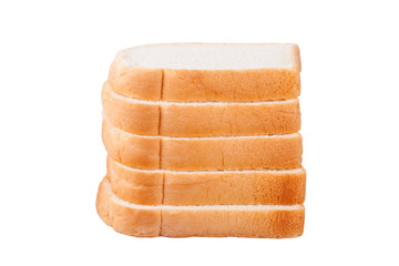 slice of bread on white background