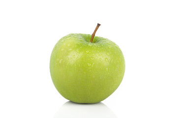 Fresh green apple, isolated on white background
