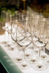 empty blured wine glasses
