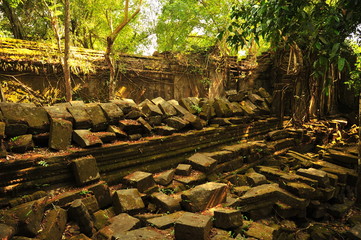 Ruins of Beng Mealea Temple in Cambodia