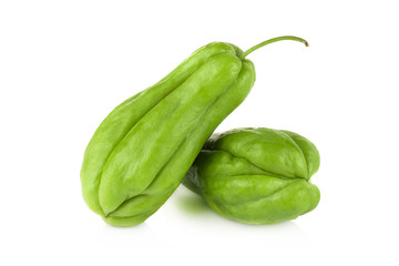 Chayote on white background