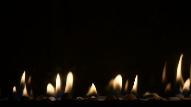 slowmotion fireplace burning close up
