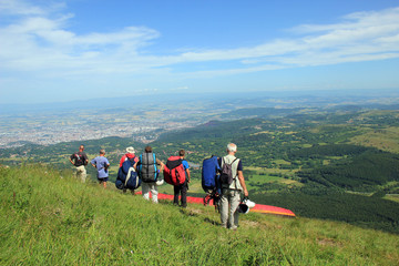 Départ parapentistes