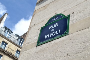 Obraz premium Plaque de la rue de Rivoli