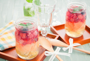 ジャーに入ったゼリー