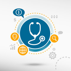 Stethoscope  icon and creative design elements