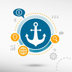 Anchor icon and creative design elements