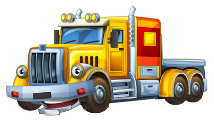 Cartoon truck - caricature - illustration for the children