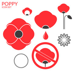 Poppy. Icon set