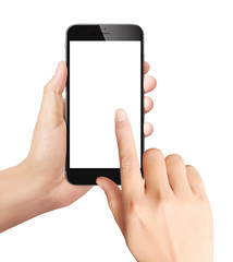 Man holding mobile smartphone