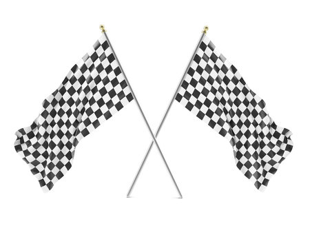 Black and white racing flag isolated on a white background with