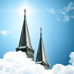 Church within clouds