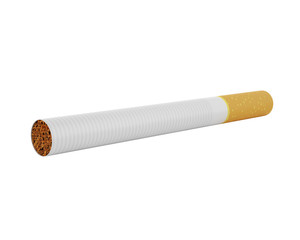 Smoking a cigarette isolated on a white background