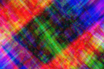 Colored patchwork canvas with chaotically scattered lines