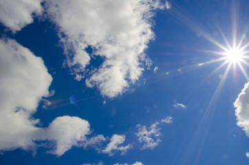 Naklejka na ściany i meble bright contrast sky with clouds - Stock Image