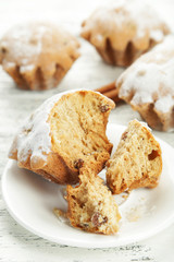 Birthday cupcake with butter cream and candle 