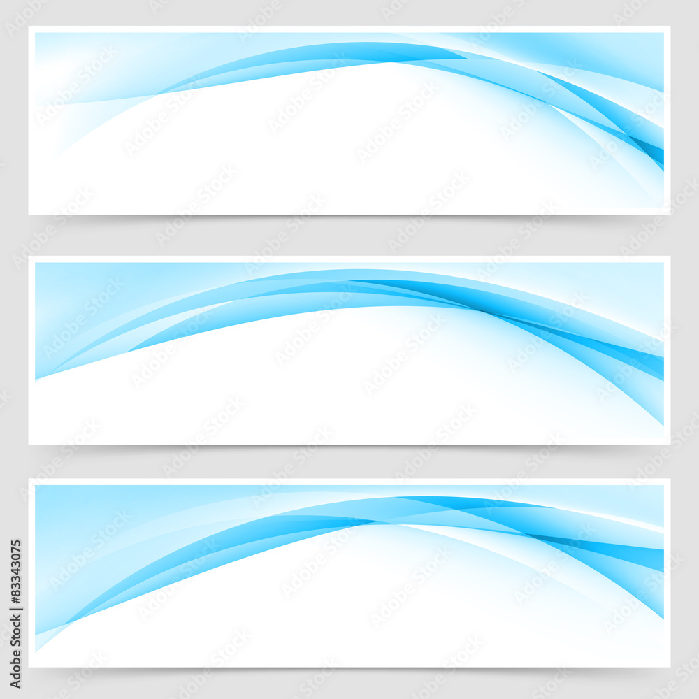 Canvas Prints soft blue wave border template header set